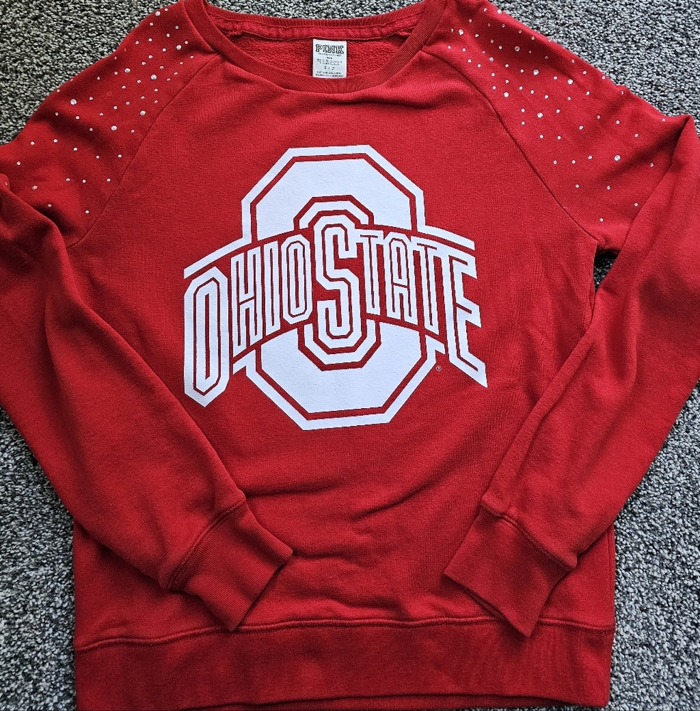 VS PINK Ohio State Women's Red crewneck Sweatshirt. Size Small